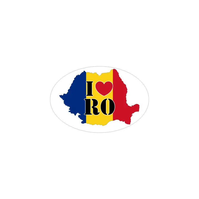 I love romania, autocolant, dimensiune 100x60 mm, model 054